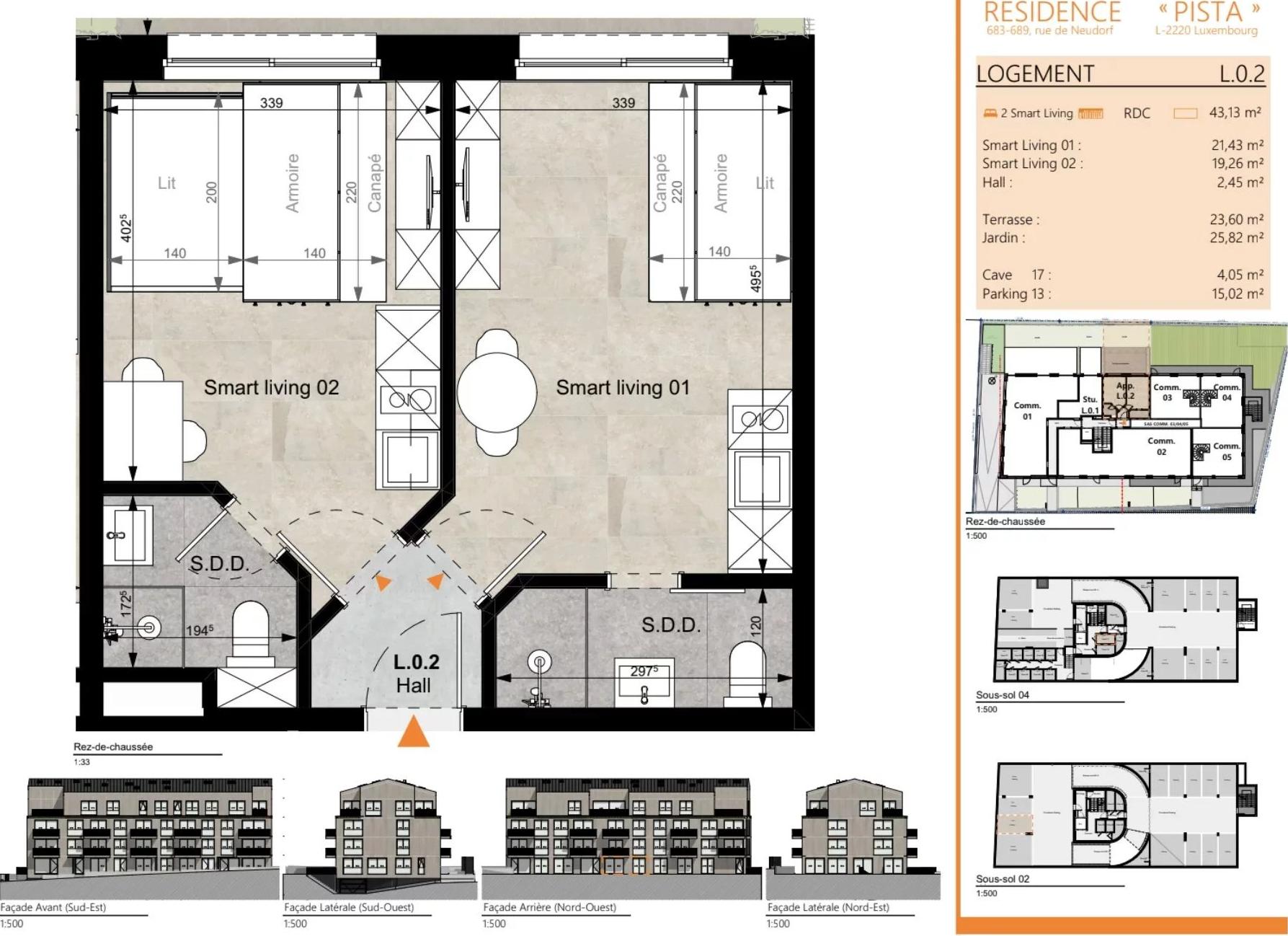 Résidence PISTA - Apartment with terrace and garden (L.0.2) — Luxembourg-Neudorf — 1