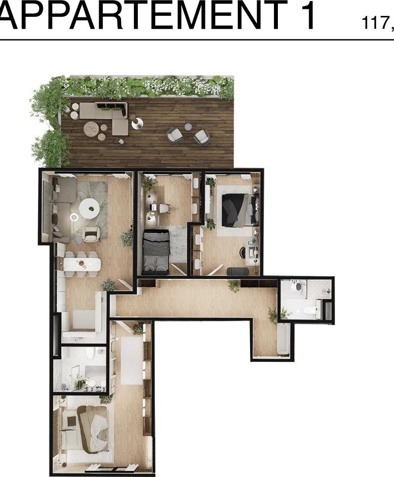 3-Bedroom Apartment — Résidence Via Cappello, Munsbach — 5 / 8