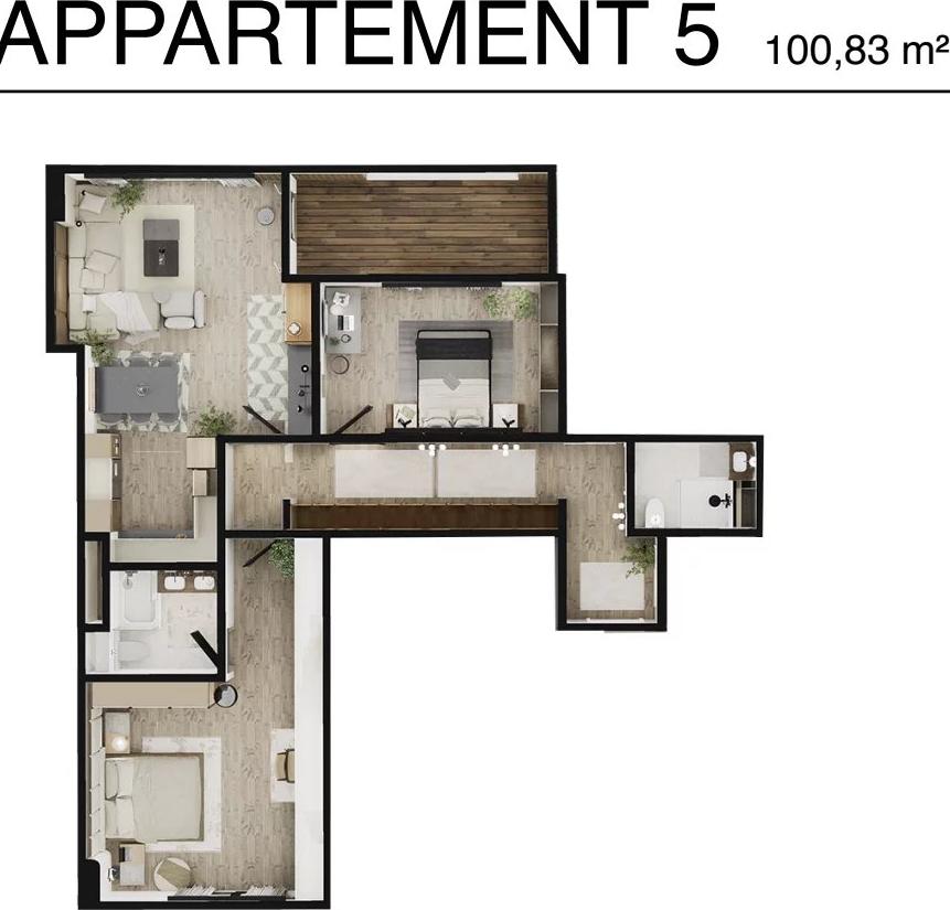 Appartement 2 chambres — Résidence Via Cappello, Munsbach — Schuttrange — 2